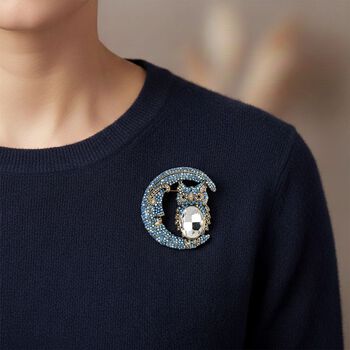 Mehrfarbiger Kristall Brosche Antikes Gold