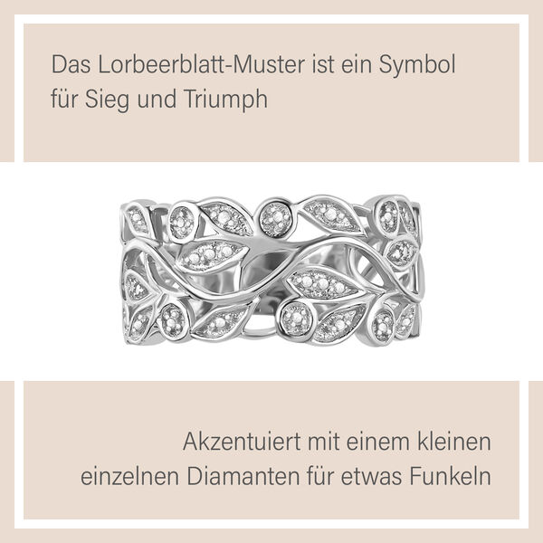 ALLORO Ring, Creolen und Anhänger mit Diamantakzenten, Silber platiniert image number 18