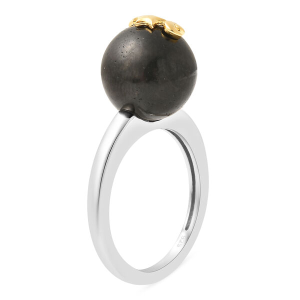 Shungit Ring 925 Silber Bicolor (Gr&ouml;&szlig;e 18.00) ca. 10,75 ct image number 5