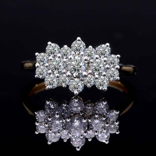 LUXURIANT DIAMOND- SGL zertifizierter VS-EF Labor Diamant Ring, 925 Silber 750 Gelbgold Vermeil - 1 ct. image number 9