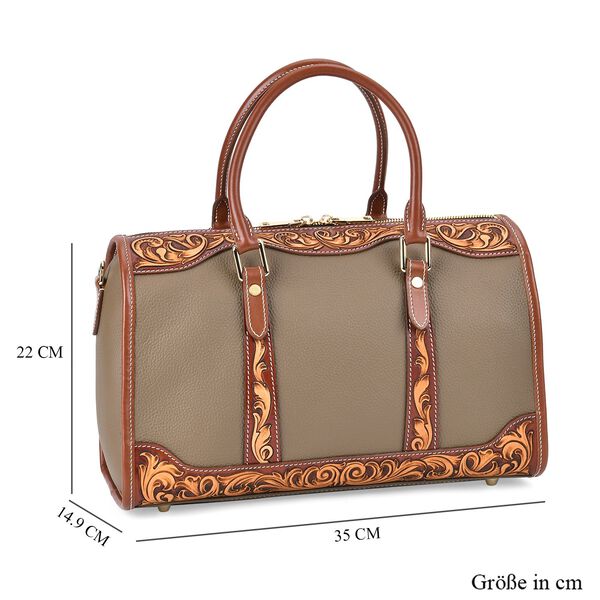 Grand Pelle  - Echtleder Umh&auml;ngetasche, 34,5x15x21 cm, gr&uuml;n image number 6