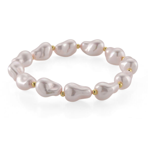 Flexibles, rosa Muschelkernperle Armband