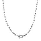 Weißer Kristall Halskette ca. 45 cm+ 5 cm Extender, Reiner Edelstahl Standard