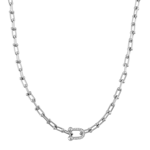 Weißer Kristall Halskette ca. 45 cm+ 5 cm Extender, Reiner Edelstahl Standard image number 0