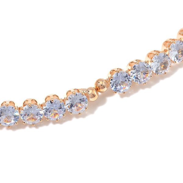 Wei&szlig;er Zirkonia Schmuckset Nickelfreies Messing Gelb vergoldet image number 6