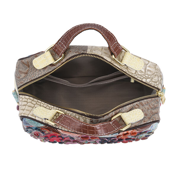 CHAOS BY ELSIE - Patchwork Crossbody Tasche aus 100% echtem Leder mit RFID Schutz, Gr&ouml;&szlig;e 26x12x22 cm, Krokodilmuster, rot image number 6