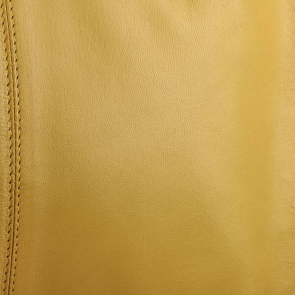 Handgefertigte Umh&auml;ngetasche aus Echtleder mit Stickerei, Fransen und geometrischem Muster, Magnetverschluss, 28x24x18cm, Gelb-Braun image number 7