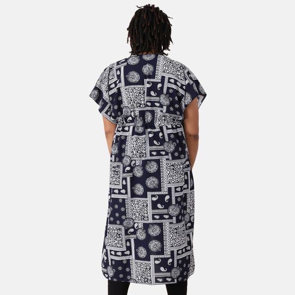 Langes Chiffon Sommerkleid, Dunkelblau, Einheitsgr&ouml;&szlig;e image number 2