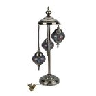 Handgefertigte Mosaikglaslampe im orientalischen Stil mit 3 Kugeln, 56 x 27 x 27 cm, Sonnen