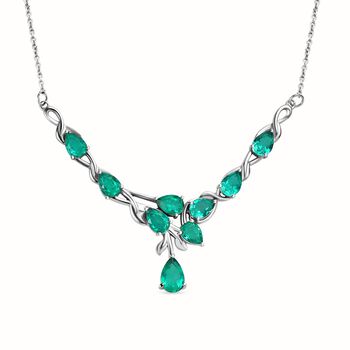 Smaragd Triplett Quarz Halskette, 45 cm - 8,03 ct.