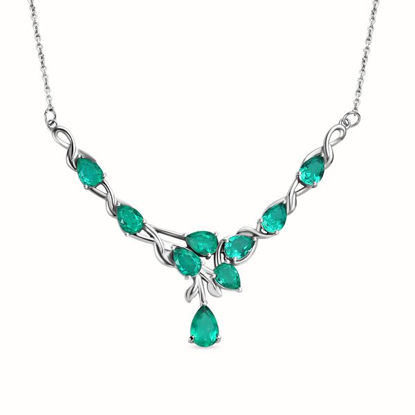 Smaragd Triplett Quarz Halskette, 45 cm - 8,03 ct.