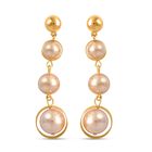 Goldene Muschelkernperlen-Ohrringe, Edelstahl