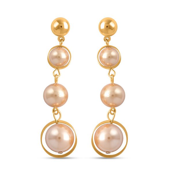 Goldene Muschelkernperlen-Ohrringe - 35 ct. image number 0