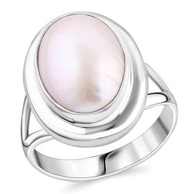 Royal Bali Kollektion- Weiße Mabe Perle Ring