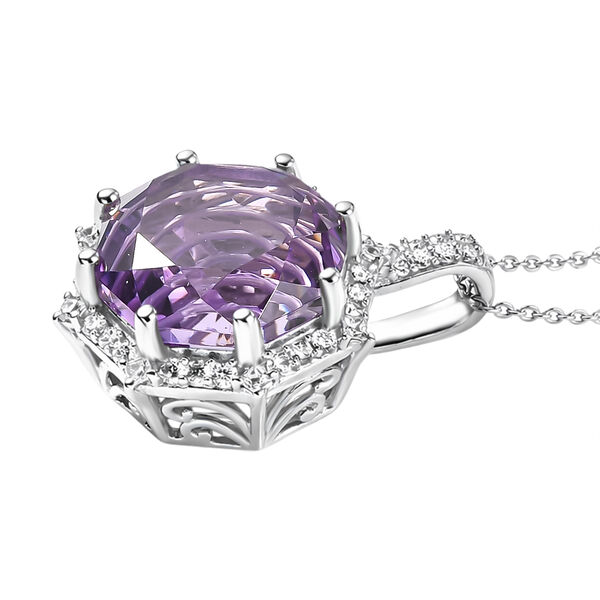 D'Joy Rose De France Amethyst und Moissanit Ring und Anh&auml;nger mit 50cm Kette image number 6