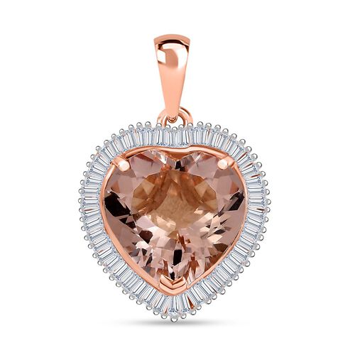 AAA Morganit und Diamant Anhänger in 585 Roségold - 5,04 ct. image number 0