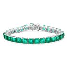 D'Joy Smaragd-Quarz Triplette Armband ca. 19 cm 925 Silber rhodiniert ca. 35,67 ct.