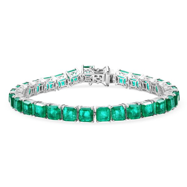 D'Joy Smaragd-Quarz Triplette Armband ca. 19 cm 925 Silber rhodiniert ca. 35,67 ct. image number 0