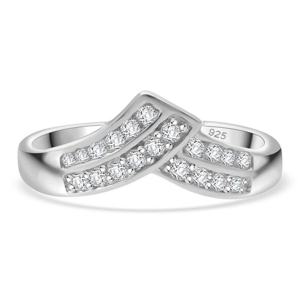 Lustro Stella Weißer Zirkonia Ring 925 Silber rhodiniert (Größe 17.00) image number 0