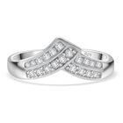 Lustro Stella Weißer Zirkonia Ring 925 Silber rhodiniert (Größe 17.00)