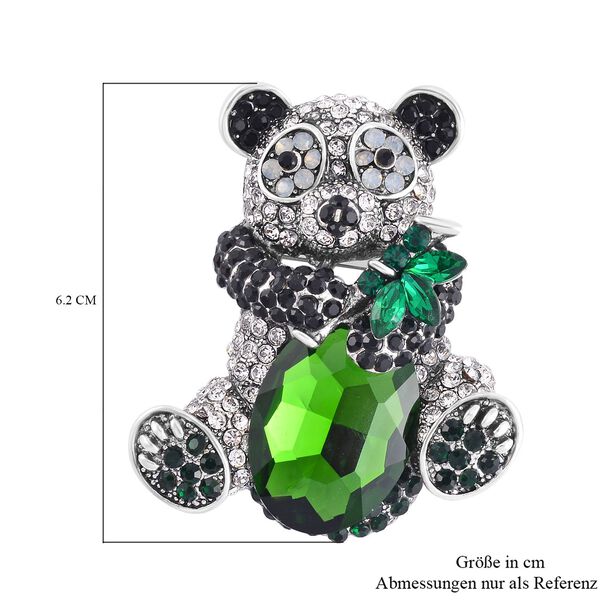 Mehrfarbiger Kristall Brosche  Antik-silber-Plattierung image number 4