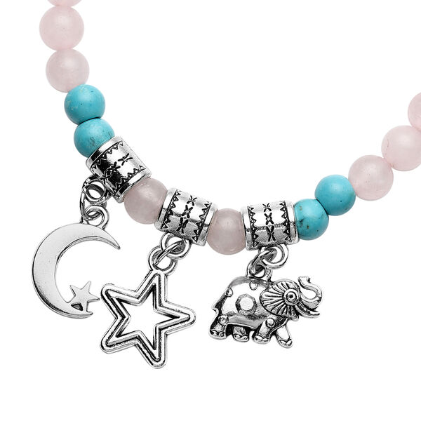 3er- Set blaues Howlit und Rosenquarz-Armband, 18 cm, ca. 198,50 ct image number 3