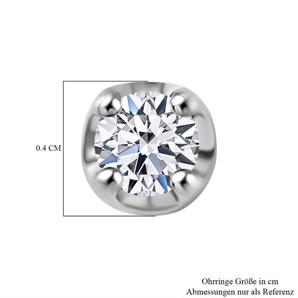 LUXURIANT SGL zertifizierte SI-GH Labor Diamant Ohrringe in 375 Wei&szlig;gold - 0,28 ct. image number 5