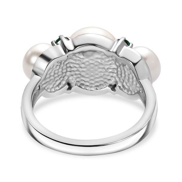 EverTrue S&uuml;&szlig;wasserperle und gr&uuml;ner Zirkonia Ring image number 6