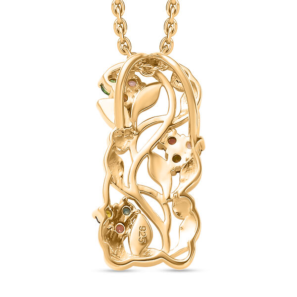 ALLORO AA Multi-Turmalin und Diamantakzenten Anhänger mit 45cm Kette - 0,39 ct. image number 5