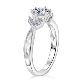 Moissanit und Zirkon Ring - 1,17 ct.