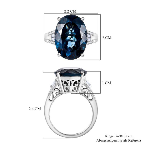D'Joy London Blautopas und Moissanit Ring - 14 ct. image number 6