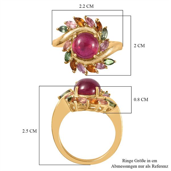 AA afrikanischer Rubin  und Multi-Turmalin-Ring - 4,63 ct. image number 7