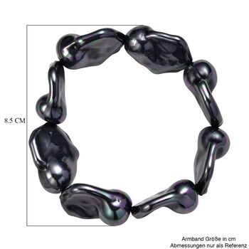 Flexibles pfaufarbenes Fancy Muschelkernperle Armband