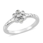 Weißer Diamant P Ring 925 Silber Platin-Überlagerung ca. 0,16 ct. image number 3