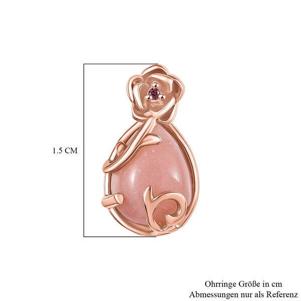 Herzklang - D joy AA Vinicunca-Peruanischer Opal, Lotus Granat Ohrringe 925 Silber 750 rosévergoldet ca. 2.27 ct image number 6