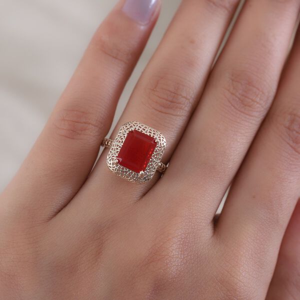 MIRAGE COLLEKTION Mexikanischer Kirschfeuer-Opal Solit&auml;r Ring 375 Gelbgold image number 3