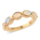 Natürlicher Äthiopischer Opal 5 Stein Ring 925 Silber vergoldet  ca. 0,80 ct image number 3