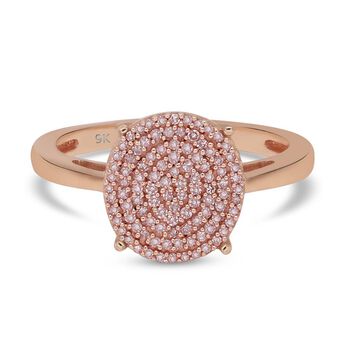 Nat&uuml;rlicher rosa Diamant Ring, 375 Ros&eacute;gold (Gr&ouml;&szlig;e 17.00) ca. 0,26 ct