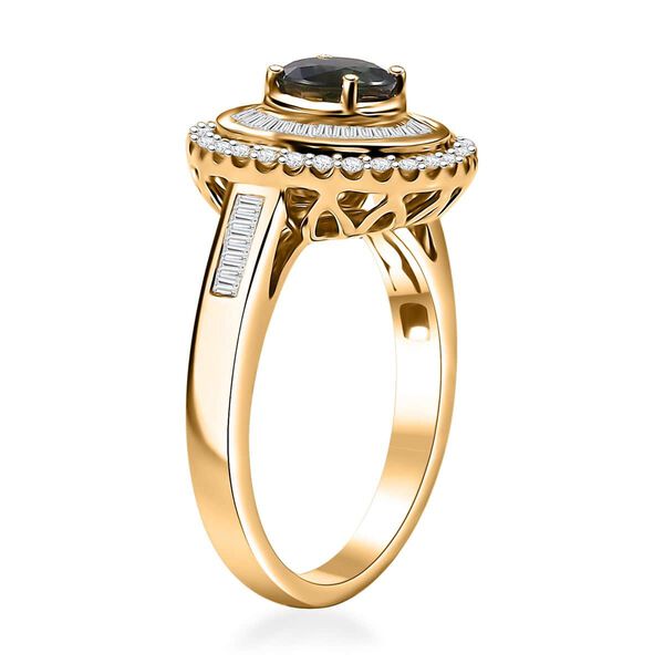 LUXORO zertifiziert und geprüft AAA grüner Saphir und Diamant Ring in 585 Gold - 1,78 ct. image number 4