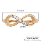 Diamant Infinity Ring 925 Silber 585 Vergoldet image number 6