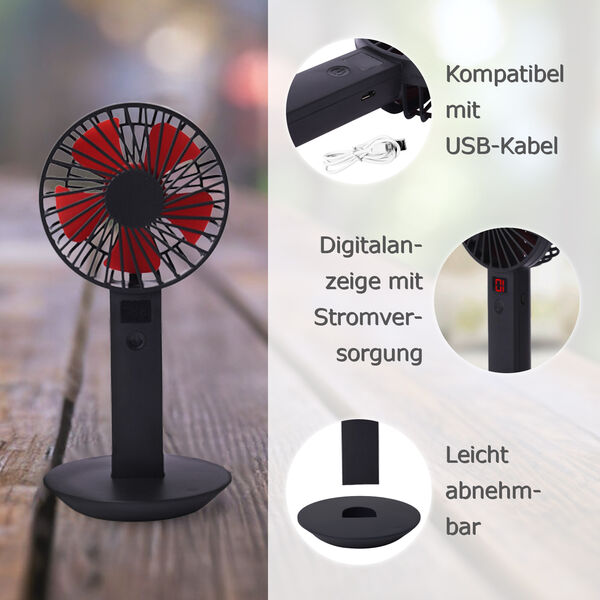Tragbarer und wiederaufladbarer Mini-Ventilator mit 5 Lüfterflügeln image number 4