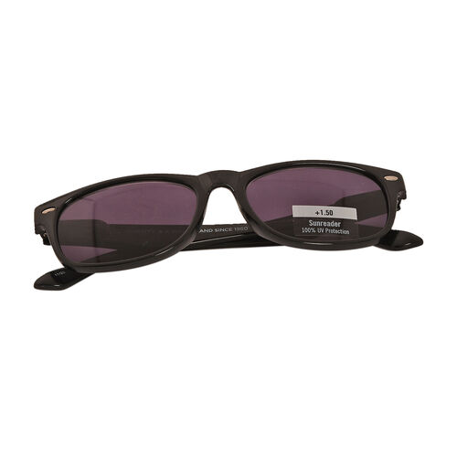 Schwarze Blaulichtschutz Sonnenlesebrille +1.50 image number 0