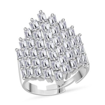 Wei&szlig;er Zirkonia Ring Messing Flexibles