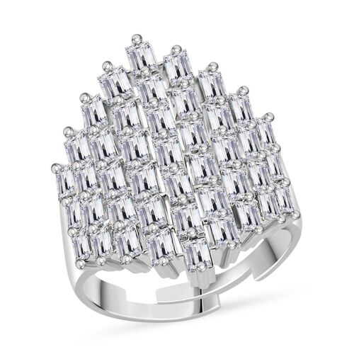 Weißer Zirkonia flexibler Ring image number 0