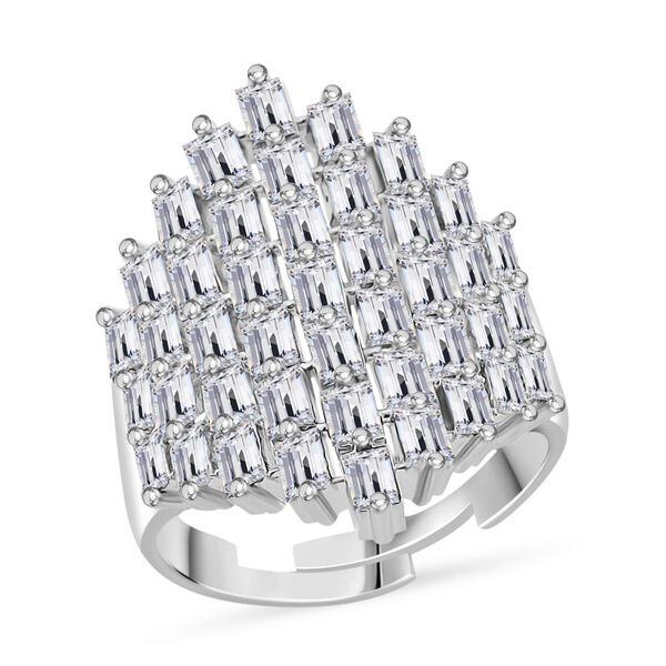 Wei&szlig;er Zirkonia flexibler Ring