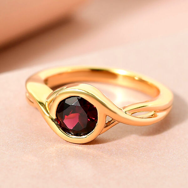 Rhodolith Granat Ring 925 Silber vergoldet  ca. 1,11 ct image number 3