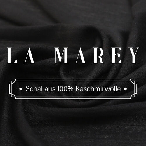 LA MAREY luxuriöser und weicher Schal aus 100% Kaschmirwolle, 70x195 cm, Schwarz image number 1