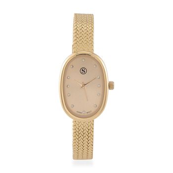 STRADA - Elegante Armbanduhr mit Japanischem PC21S Werk, Stahlsonnenschliff-Zifferblatt und 316L Edelstahl armband, 316L Edelstahl , 19 cm, silberfarben