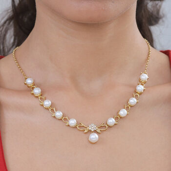 EVER TRUE S&uuml;&szlig;wasser Perle (9-9.5 mm) Halskette ca. 50 cm Nickelfreies Messing