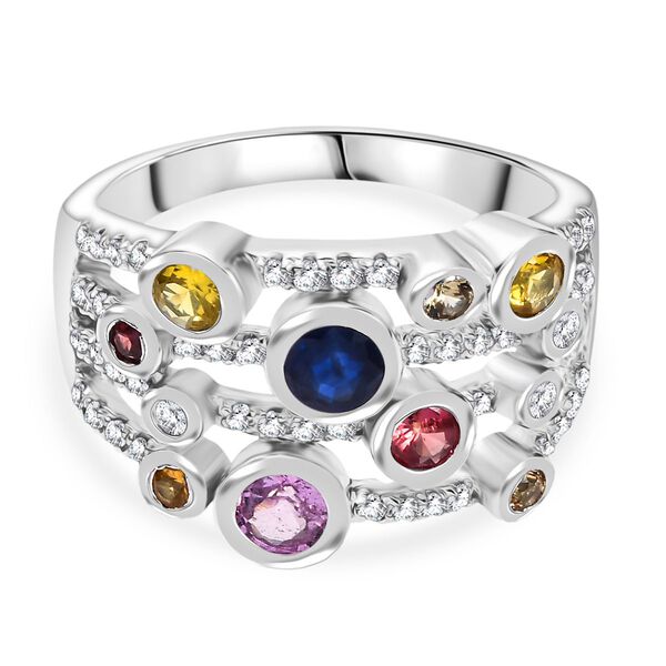 Multi Saphir und Moissanit Ring - 1,48 ct. image number 0